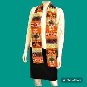 ZARA 2019 African Tribal Floral Rhinestone Sequin Knit Scarf Headwrap